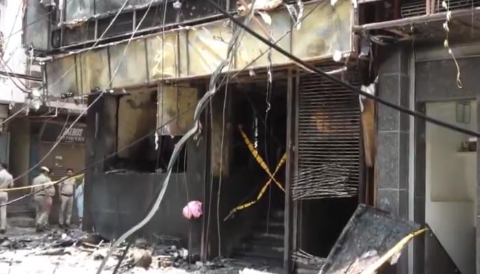 Aftermath of the fire at a local hotel in New Delhi, India, June 3, 2026. — Screengrab/Press Trust of India