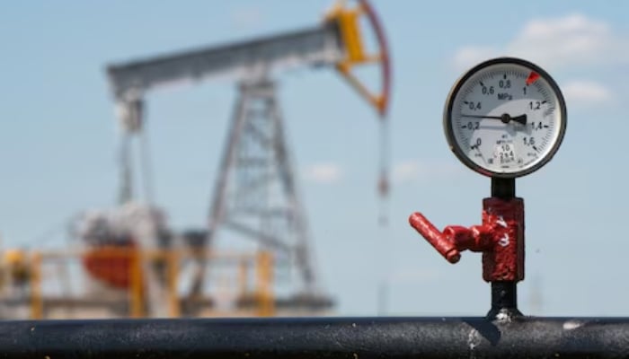 A view shows a pressure gauge near oil pump jacks outside Almetyevsk, in the Republic of Tatarstan, Russia July 14, 2025. — Reuters