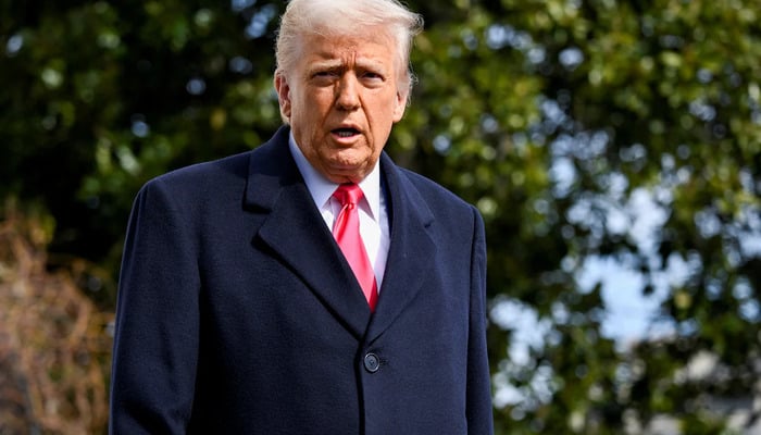 US President Donald Trump seen on the South Lawn of the White House in Washington, D.C., U.S., February 22, 2025. — Rueters