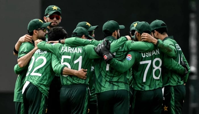 Pakistan celebrate after Salman Mirza picked up the first wicket against Netherlands in a T20 World Cup match in Colombo, Sri Lanka, February 7, 2026. — AFP
