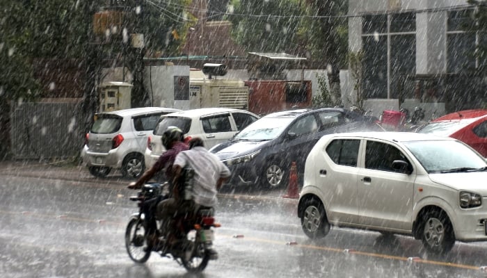 A view of heavy rain in Lahore, June 4, 2026. — Online