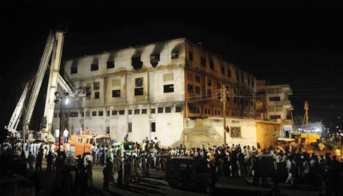 Nearly 300 workers were burnt alive in the multi-storey building of the Ali Enterprises garment factory in Karachi, on September 11, 2012. — AFP