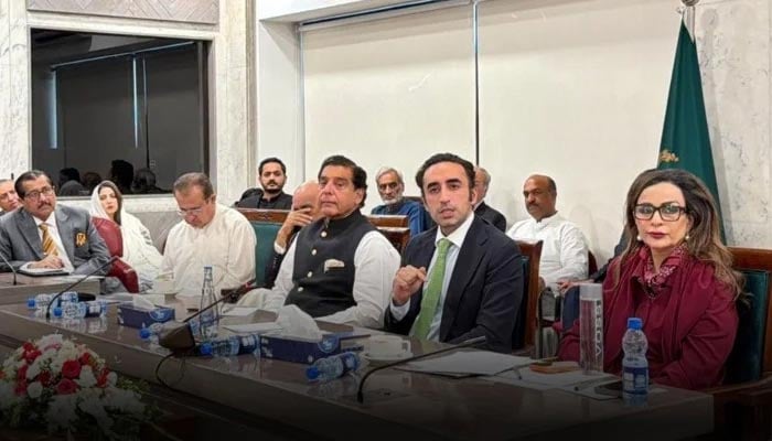 Pakistan Peoples Party Chairman Bilawal Bhutto Zardari Addressing a joint parliamentary party meeting in Islamabad on June 12, 2026. — X/@MediaCellPPP