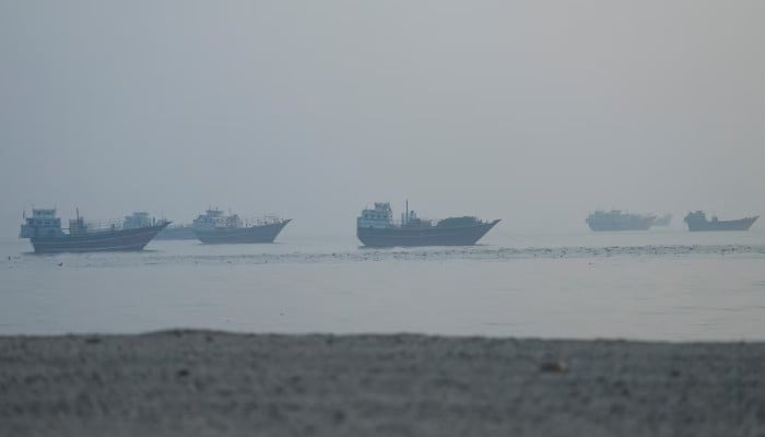 Vessels in the Strait of Hormuz, as seen from Musandam, Oman, June 15, 2026. — Reuters