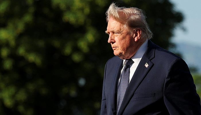 US President Donald Trump walks during the G7 summit in Evian-les-Bains, France, June 15, 2026. — Reuters