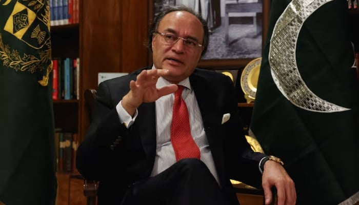 Finance Minister Muhammad Aurangzeb speaks during a Reuters interview in Islamabad, June 15, 2026. — Reuters