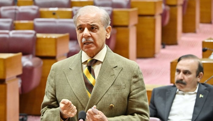 Prime Minister Shehbaz Sharif addressing the National Assembly in Islamabad on June 19, 2026. — Facebook/NationalAssemblyOfPakistan
