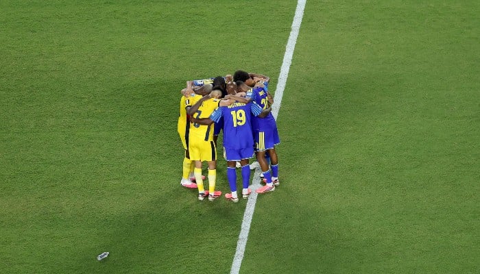 Players of both teams huddle after the 0-0 draw during the Fifa World Cup 2026 Group E match between Ecuador and Curacao at Kansas City Stadium on June 20, 2026, in Kansas City, Missouri, US. — AFP