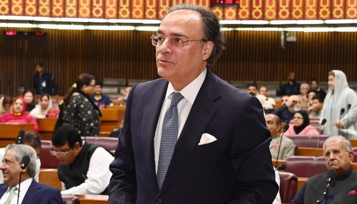 Finance Minister Aurangzeb speaks during the National Assembly session on June 23, 2026. — Facebook/NAofPakistan