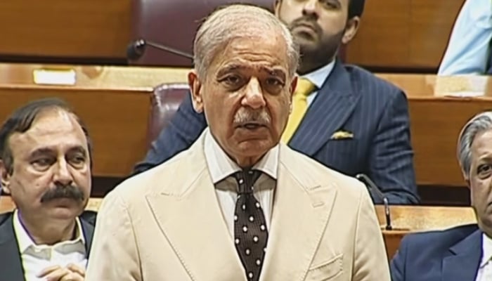 PM Shehbaz Sharif speaks during the National Assembly session on June 23, 2026. — Facebook/NAofPakistan