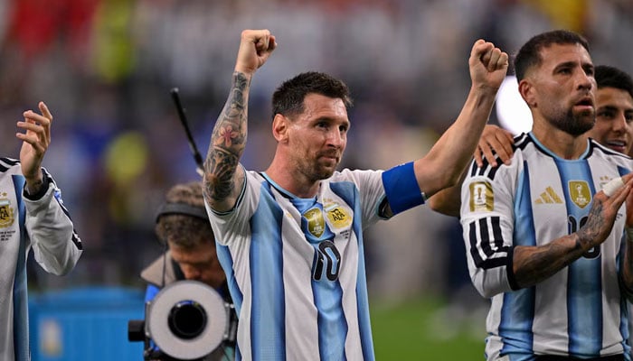 Argentina forward Lionel Messi (10) acknowledges the fans after a Group J match between Argentina and Austria in the 2026 FIFA World Cup at Dallas Stadium. — Reuters