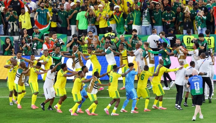 South Africa players celebrate after defeating South Korea in the Group A match of the Fifa World Cup 2026 at Estadio Monterrey in Monterrey, Mexico, on June 24, 2026. — Reuters
