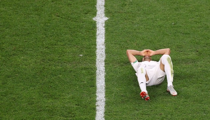 Shoja Khalilzadeh #4 of IR Iran reacts after the 1-1 draw during the FIFA World Cup 2026 Group G match between Egypt and IR Iran at Seattle Stadium on June 26, 2026 in Seattle, Washington, US. — AFP