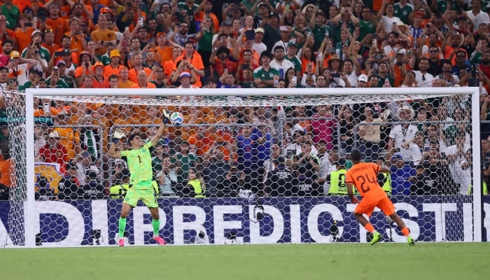 Netherlands Crysencio Summerville misses a penalty during the shootout as Morocco defeat the Netherlands to qualify for the Round of 16 of the Fifa World Cup at Estadio Monterrey, Monterrey, Mexico, June 29, 2026. — Reuters
