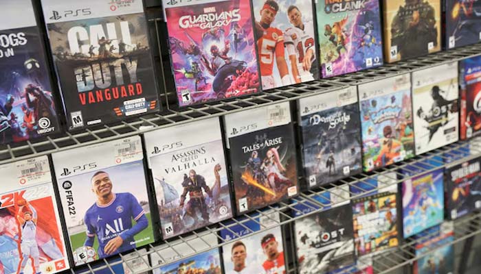 PS5 games by PlayStation are seen for sale at a GameStop in Manhattan, New York, US , December 7, 2021. — Reuters