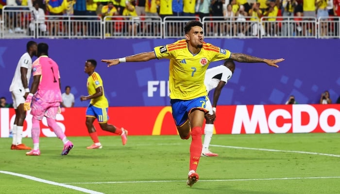 Colombias Luis Diaz celebrates scoring a goal that was later disallowed during the Fifa World Cup 2026 Round of 32 match between Colombia and Ghana, Kansas City Stadium, Kansas City, Missouri, US, July 3, 2026. — Reuters