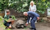 Britain's King In Shades Braves Heat To Visit London Zoo